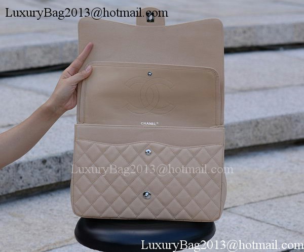 Chanel Maxi Quilted Classic Flap Bag Apricot Cannage Pattern A58601 Silver Chanel Maxi Quilted Classic Flap Bag Apricot Cannage Pattern A58601 Silver