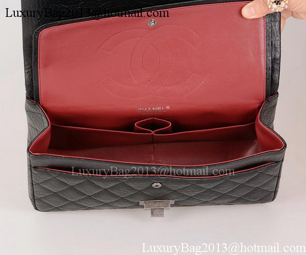 Chanel Jumbo Classic Flap Bag Black Calfskin Leather A28668 Silver Chanel Jumbo Classic Flap Bag Black Calfskin Leather A28668 Silver