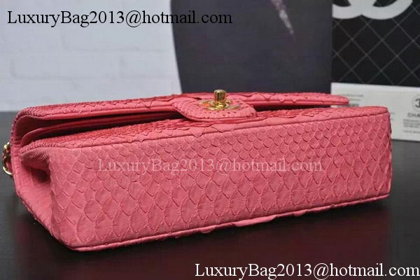 Chanel 2.55 Series Flap Bags Pink Original Python Leather A1112SA Gold Chanel 2.55 Series Flap Bags Pink Original Python Leather A1112SA Gold