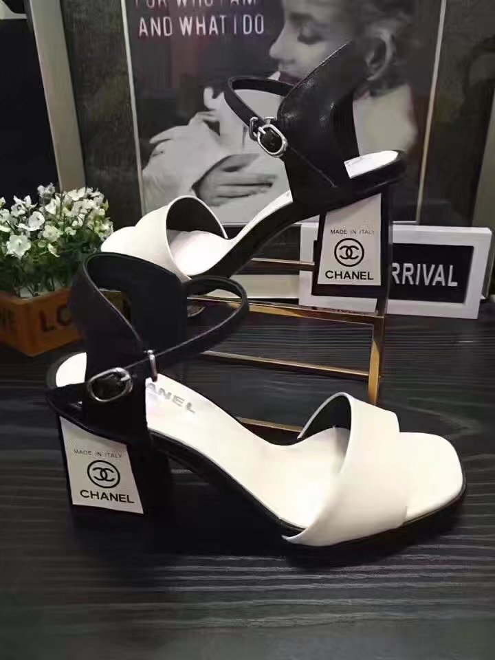 Chanel 60mm Sandal Leather CH2147 White Chanel 60mm Sandal Leather CH2147 White
