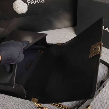 Boy Chanel Flap Shoulder Bag Black Original Sheepskin Leather A67087 Gold Boy Chanel Flap Shoulder Bag Black Original Sheepskin Leather A67087 Gold