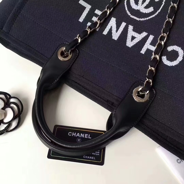 Chanel Medium Original Canvas Leather Tote Shopping Bag 66941K Chanel Medium Original Canvas Leather Tote Shopping Bag 66941K