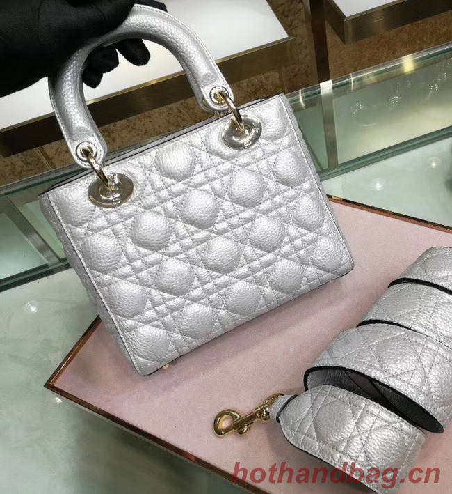 Dior LADY DIOR CALFSKIN BAG M0575 Silvery white
