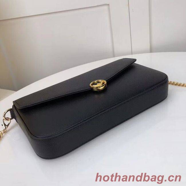 Fendi WALLET ON CHAIN WITH POUCHES leather mini-bag F0005 black Fendi WALLET ON CHAIN WITH POUCHES leather mini-bag F0005 black