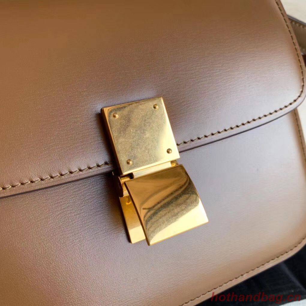 Celine Classic Box Teen Flap Bag Original Calfskin Leather 3379 Brown Celine Classic Box Teen Flap Bag Original Calfskin Leather 3379 Brown