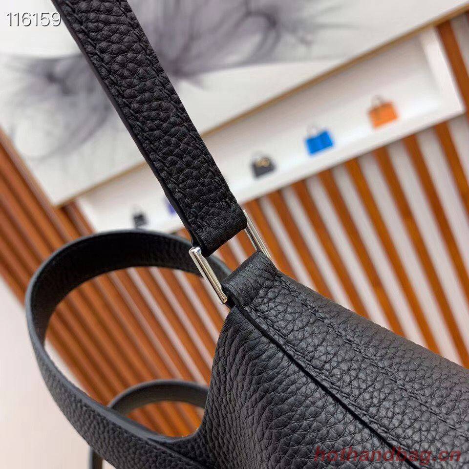 Hermes Picotin Lock 22cm Bags Original Litchi Leather HPL1048 Black Hermes Picotin Lock 22cm Bags Original Litchi Leather HPL1048 Black