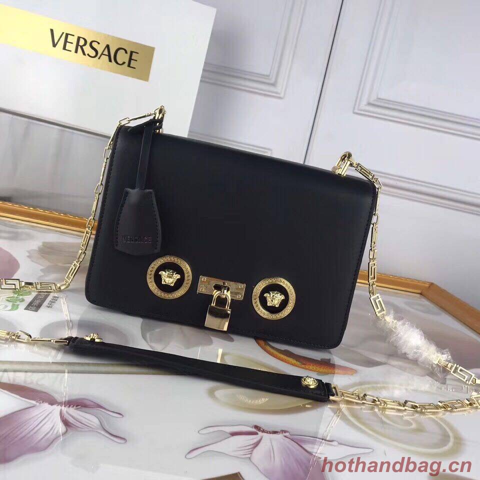 Versace Calfskin Leather Shoulder Bag VS199 Black Versace Calfskin Leather Shoulder Bag VS199 Black