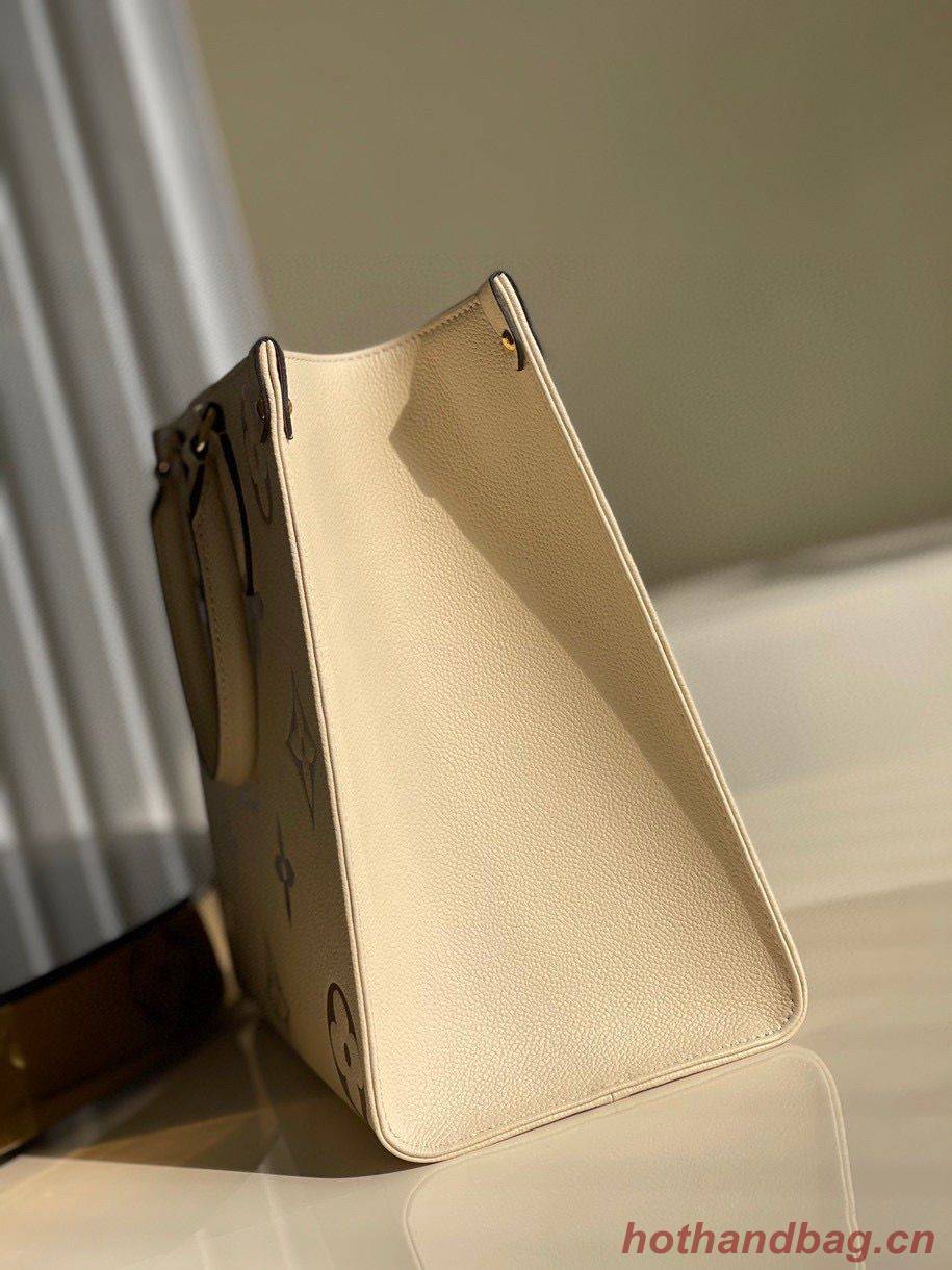 Louis Vuitton Original Onthego medium tote bag cream M45495 Brown Logo Louis Vuitton Original Onthego medium tote bag cream M45495 Brown Logo