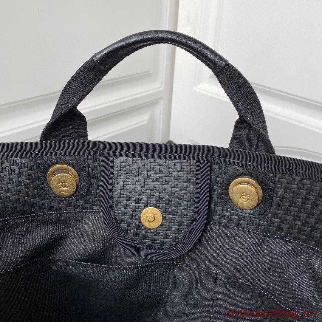 Chanel Large Weave Shopping Bag A66941 Black Chanel Large Weave Shopping Bag A66941 Black