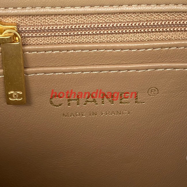 Chanel MINI FLAP BAG WITH TOP HANDLE AS2431 apricot