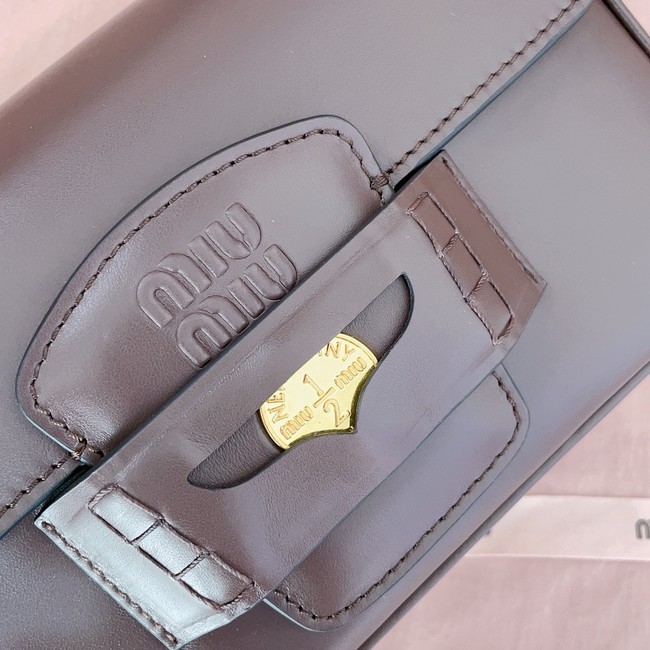 MIU MIU Leather Shoulder Bags 5BD270 Burgundy