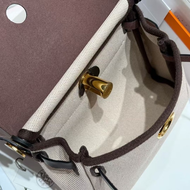 Hermes mini Herbag 20CM Original Canvas Leather & Calfskin 48888-6