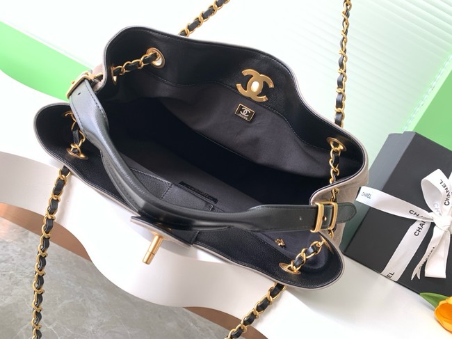 CHANEL Shopping Bag AS5657 gray & Black