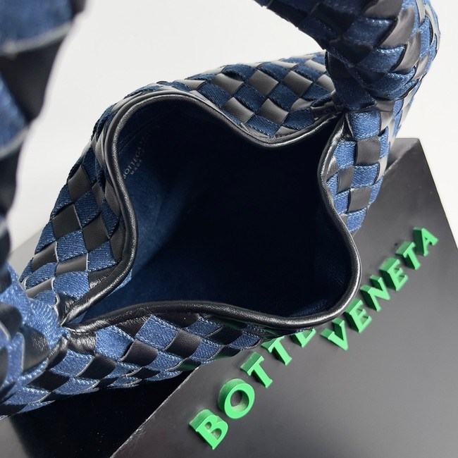 Bottega Veneta Medium Hop intrecciato suede top handle bag 763966 Abyss&indigo