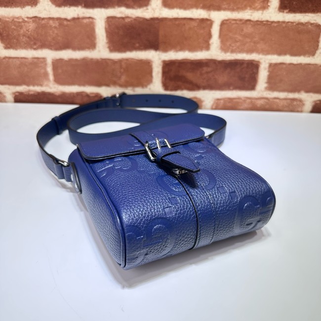 GUCCI GG Emblem mini crossbody bag 760235 blue