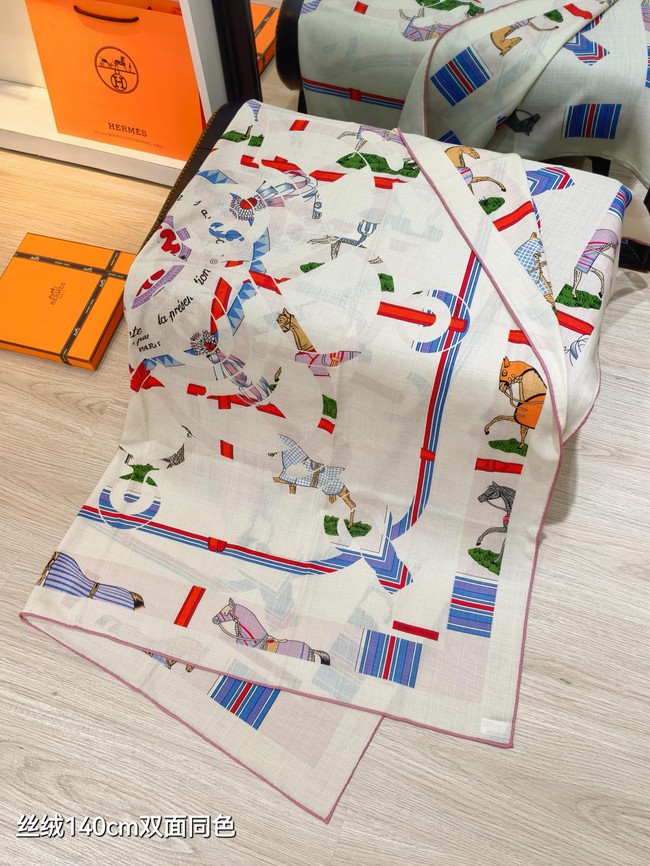 Hermes Shawl Cashmere and Silk Jacquard KY109