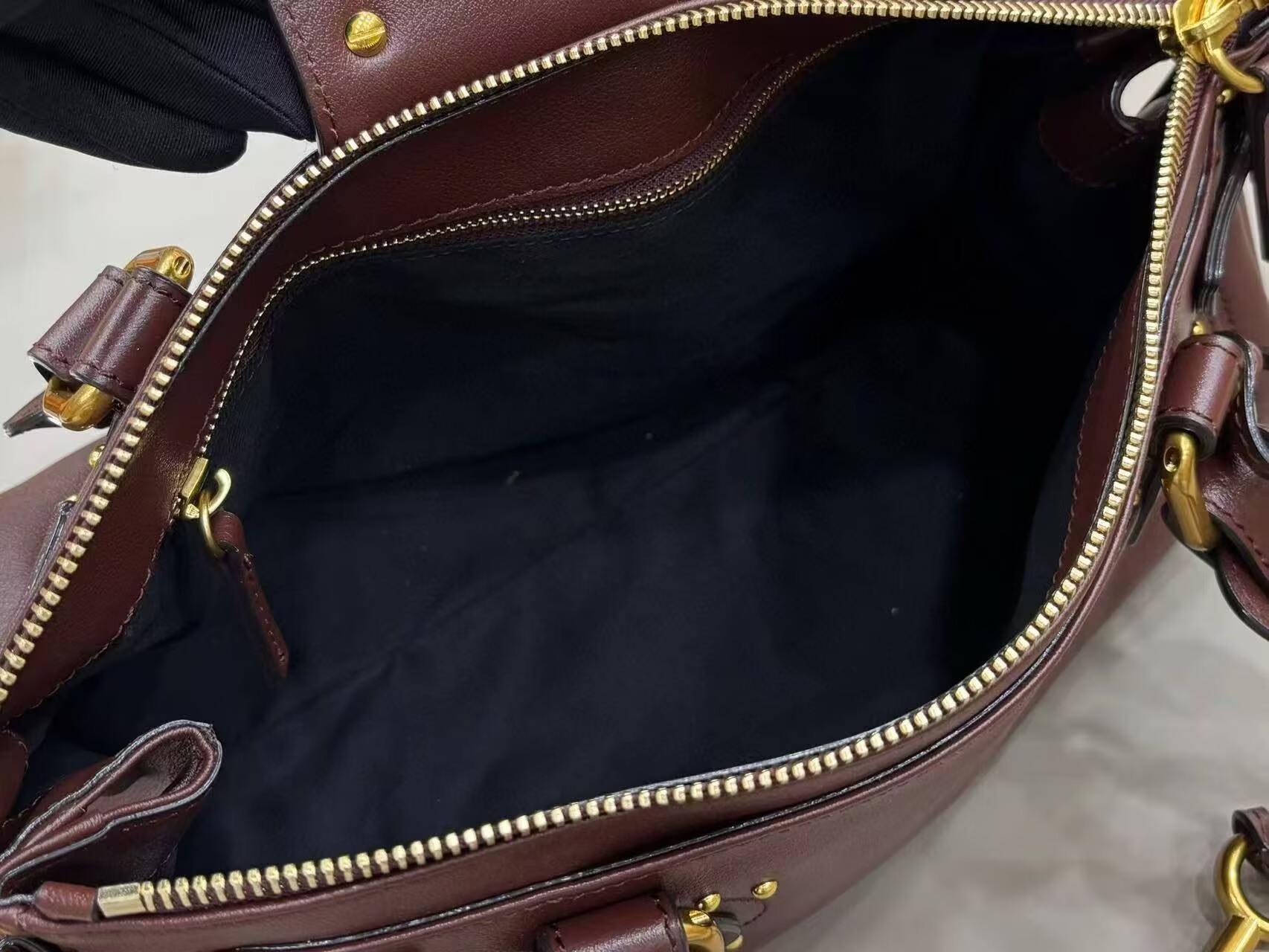 Chloe Original Leather Handle Bag C63202 Coffee Brown