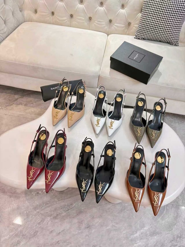 Saint Laurent slingback pumps in smooth leather 97170-2