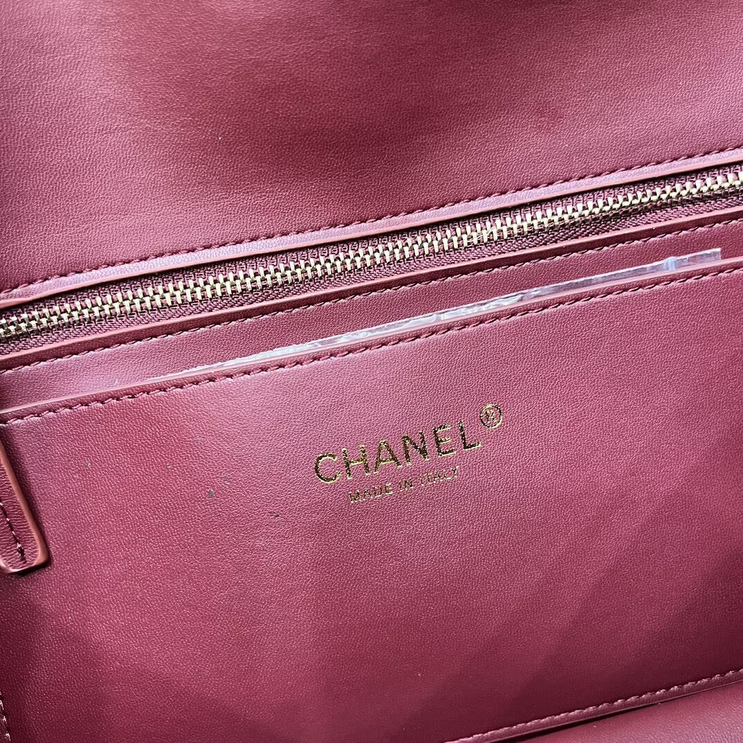 Chanel 26SS Original Leather Tote Shopping Bag 1A013 Burgundy