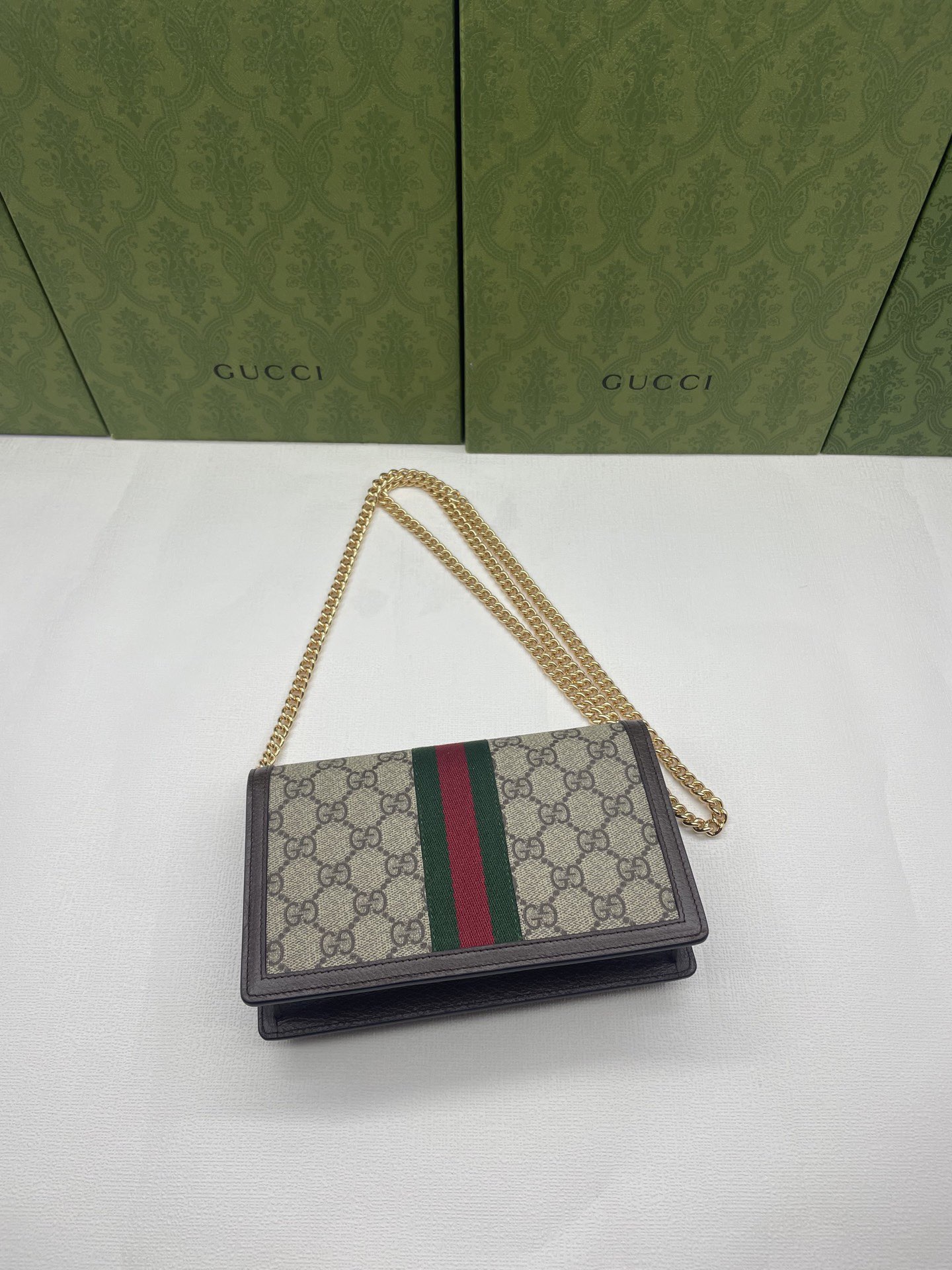 Gucci Ophidia GG Supreme Original Leather Bag 476079 Brown