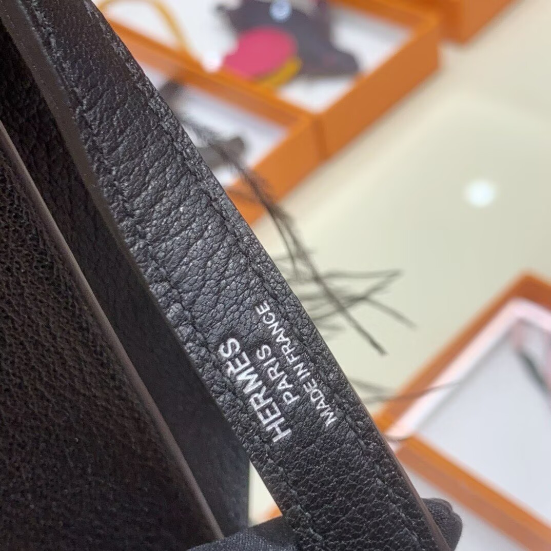 Hermes Kelly Elan Original Leather Ostich Feathers Bag 83210 Black