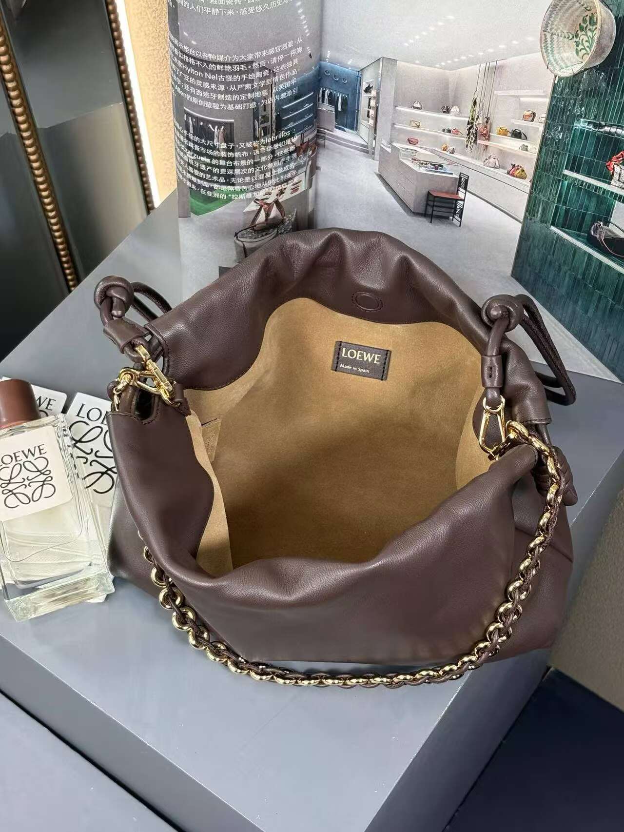 Loewe Napa Lamb Leather Flamenco Purse 80696 dark brown 